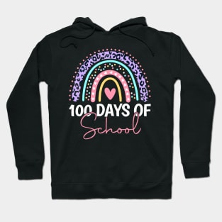 100 Days Of School Teacher Kids 100Th Day Of School Rainbow Hoodie